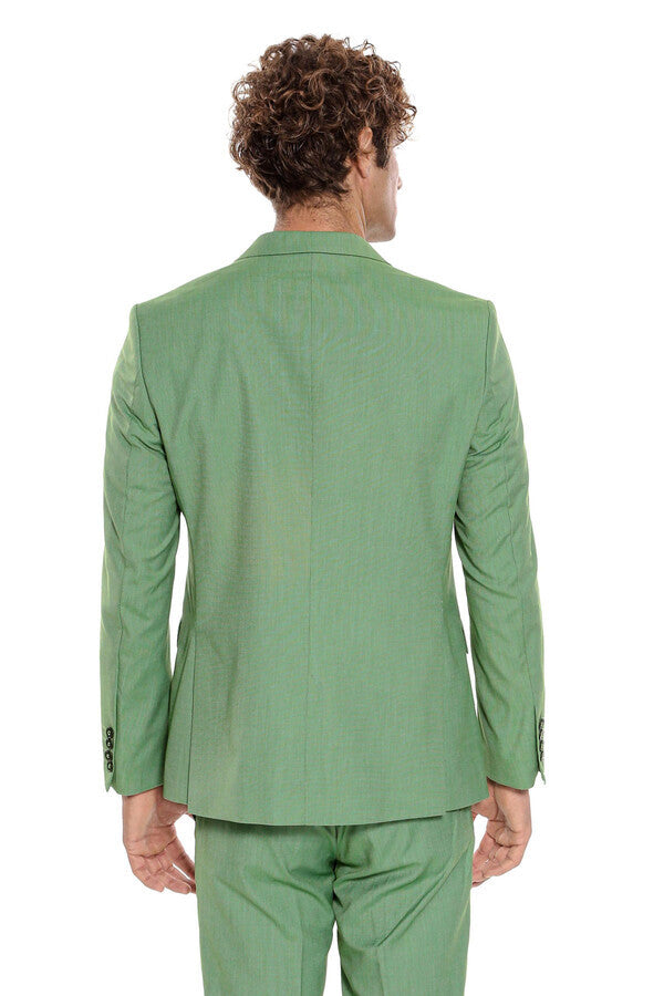 Traje de hombre de 2 piezas entallado con estampado verde - Wessi