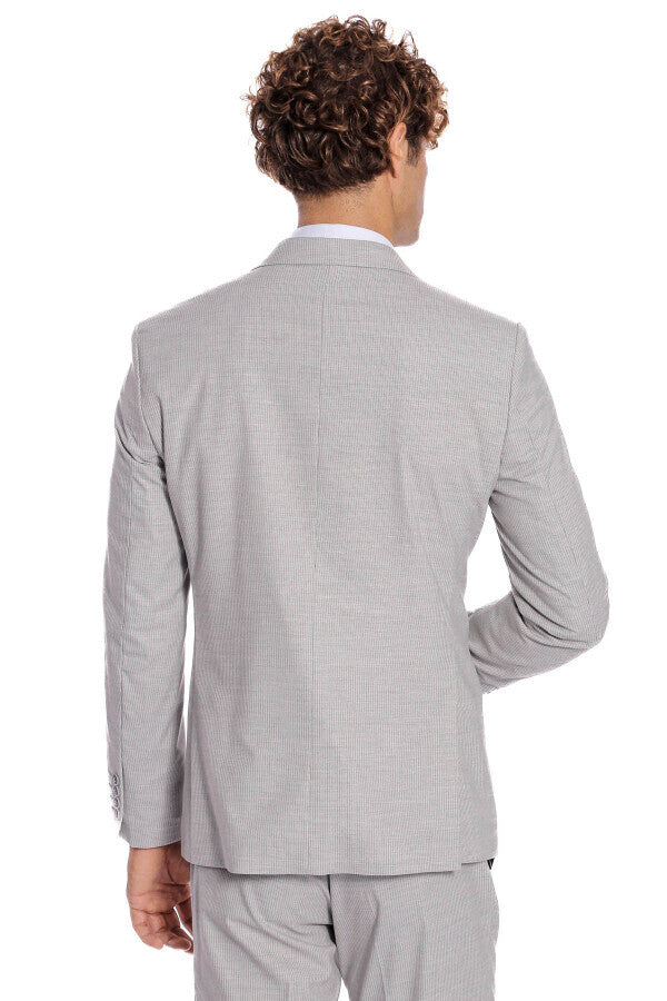 Traje de hombre gris a rayas de 2 piezas - Wessi