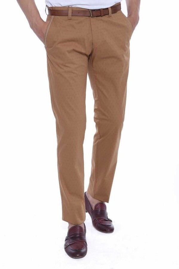 Pantalones de hombre de color marrón claro con cinco bolsillos - Wessi