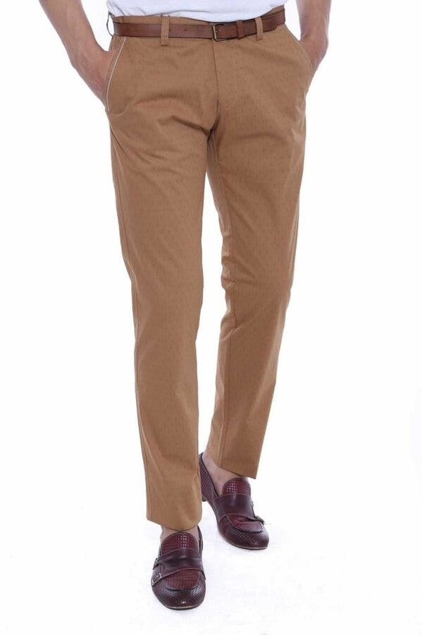 Pantalones de hombre de color marrón claro con cinco bolsillos - Wessi