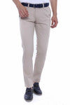 Pantalones beige con estampado de cinco bolsillos para hombre - Wessi