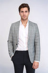 Blazer gris ajustado a cuadros para hombre - Wessi