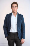 Blazer acolchado azul marino de corte entallado - Wessi