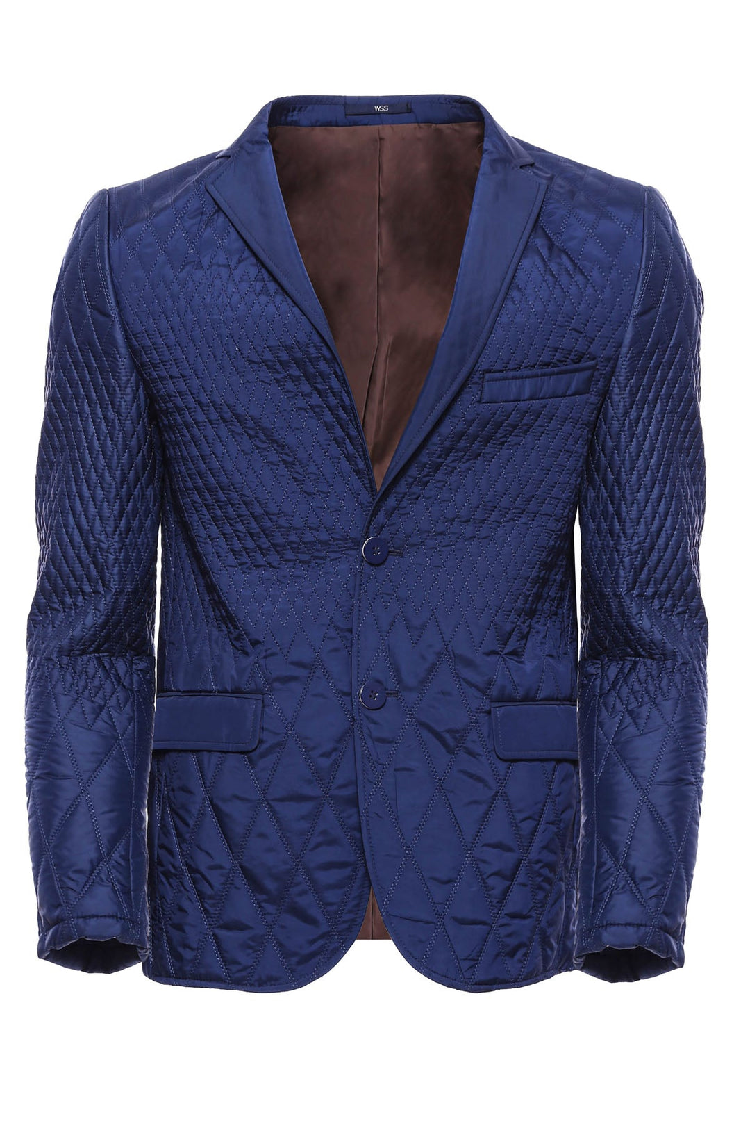 Chaqueta acolchada de 3 bolsillos y 2 botones, abrigo corto azul marino - Wessi