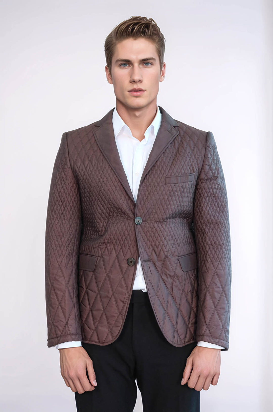 Blazer acolchado marrón de corte entallado - Wessi
