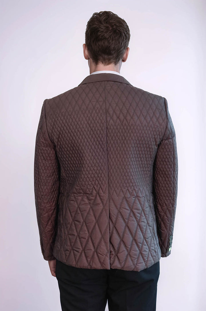 Blazer acolchado marrón de corte entallado - Wessi