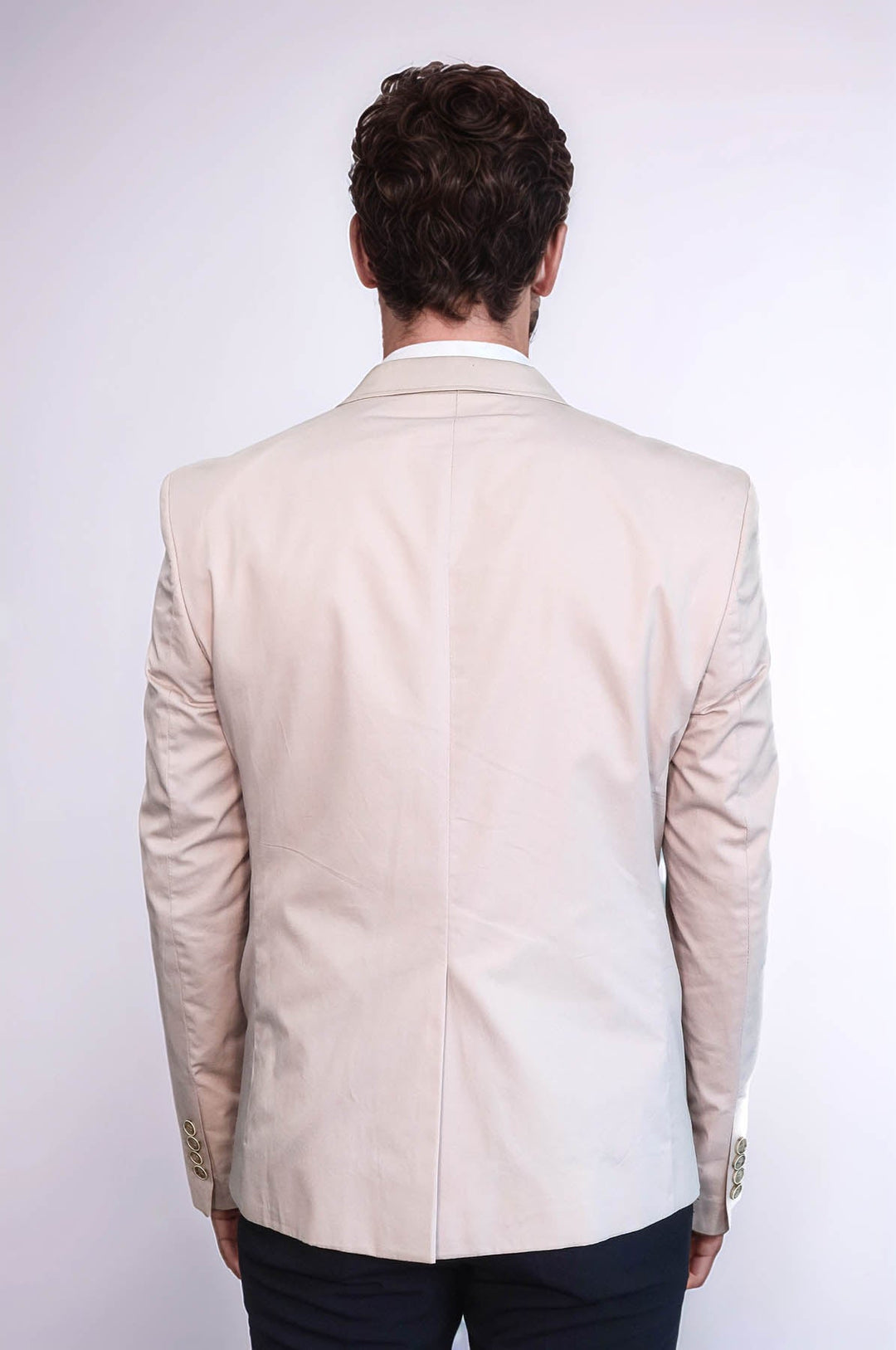 Chaqueta de algodón gris con un botón y tres bolsillos - Wessi