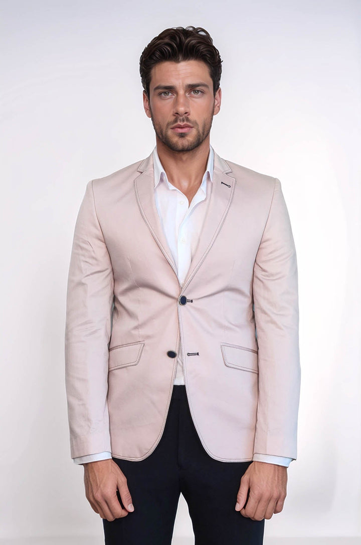 Blazer beige claro con parches - Wessi