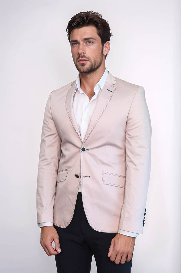 Blazer beige claro con parches - Wessi