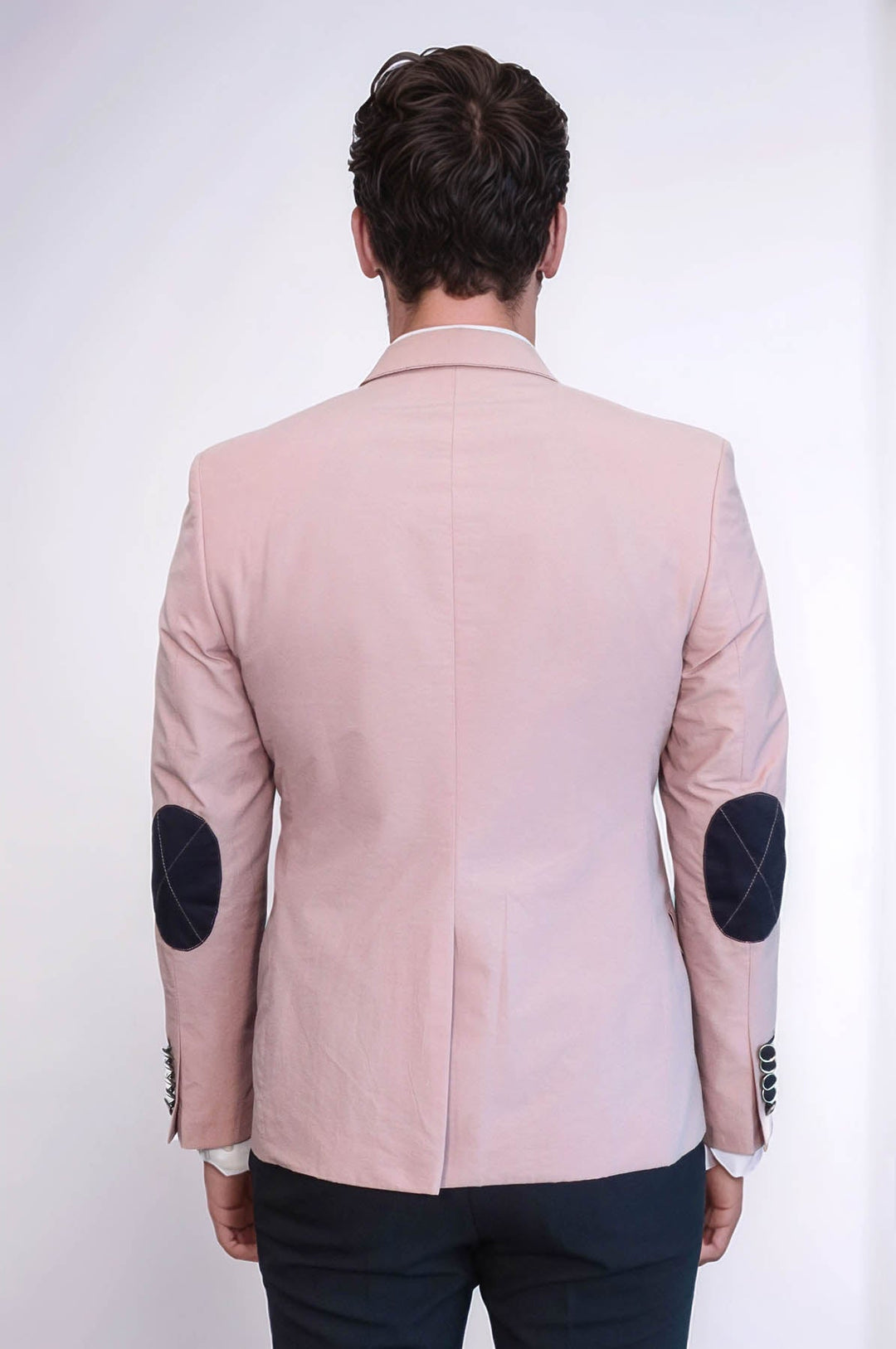 Chaqueta beige de algodón con cresta, 2 botones y 3 bolsillos
