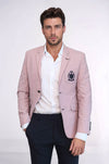 Chaqueta beige de algodón con cresta, 2 botones y 3 bolsillos