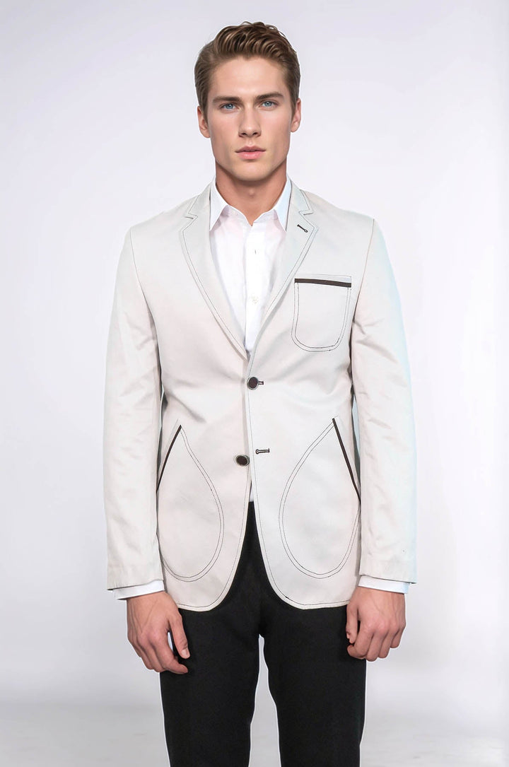 Blazer gris con bolsillos de parche | Wessi