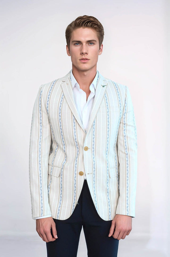 Blazer ajustado de rayas beige - Wessi