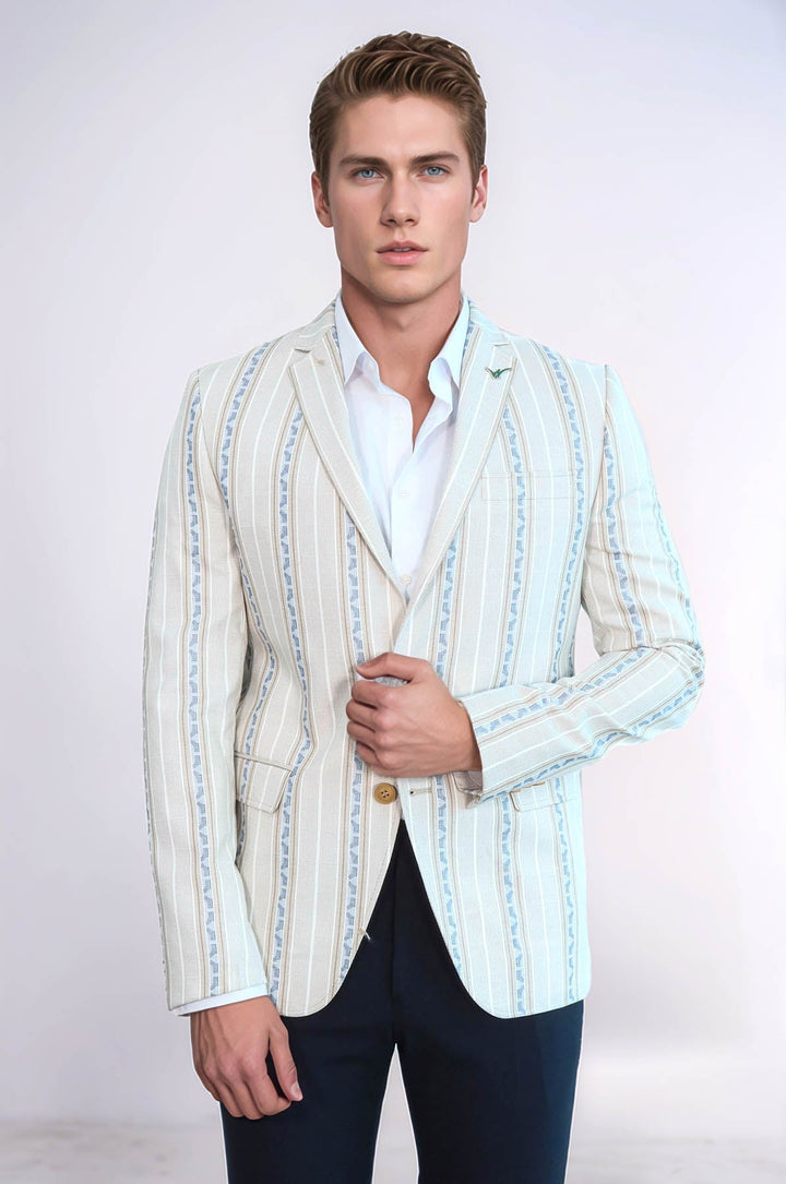Blazer ajustado de rayas beige - Wessi