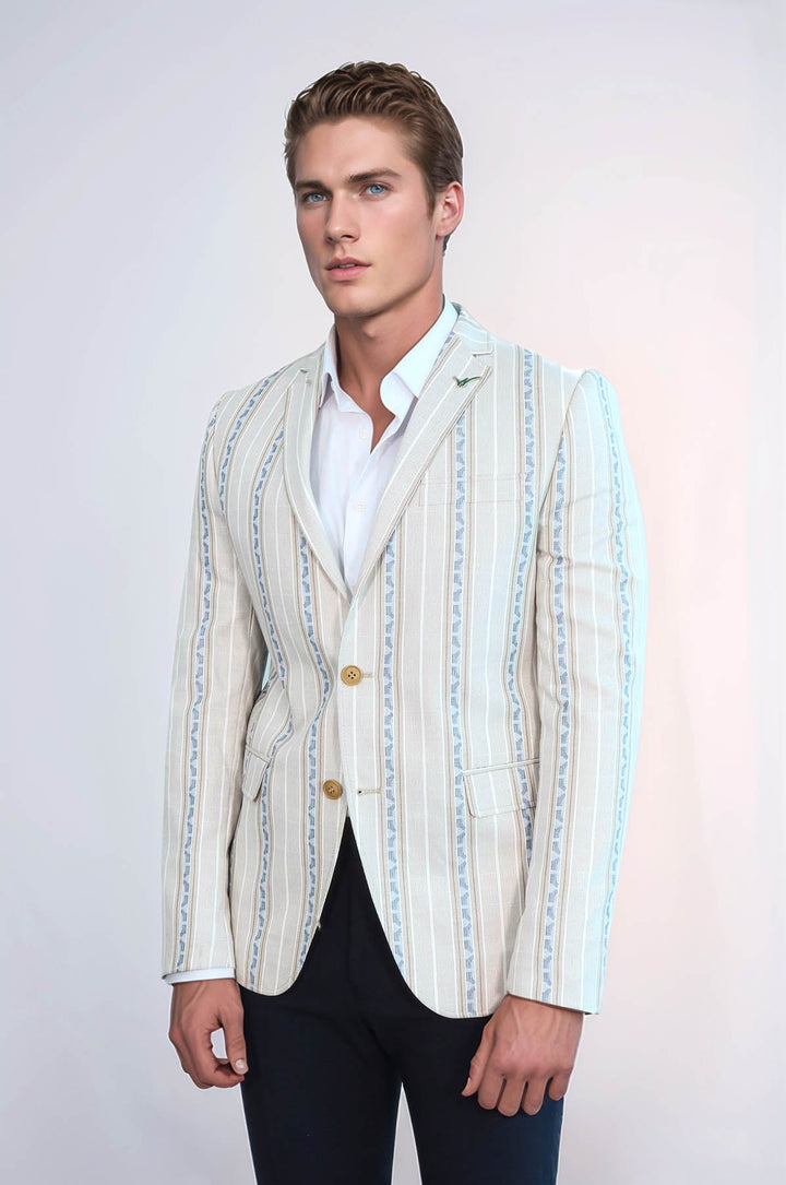 Blazer ajustado de rayas beige - Wessi