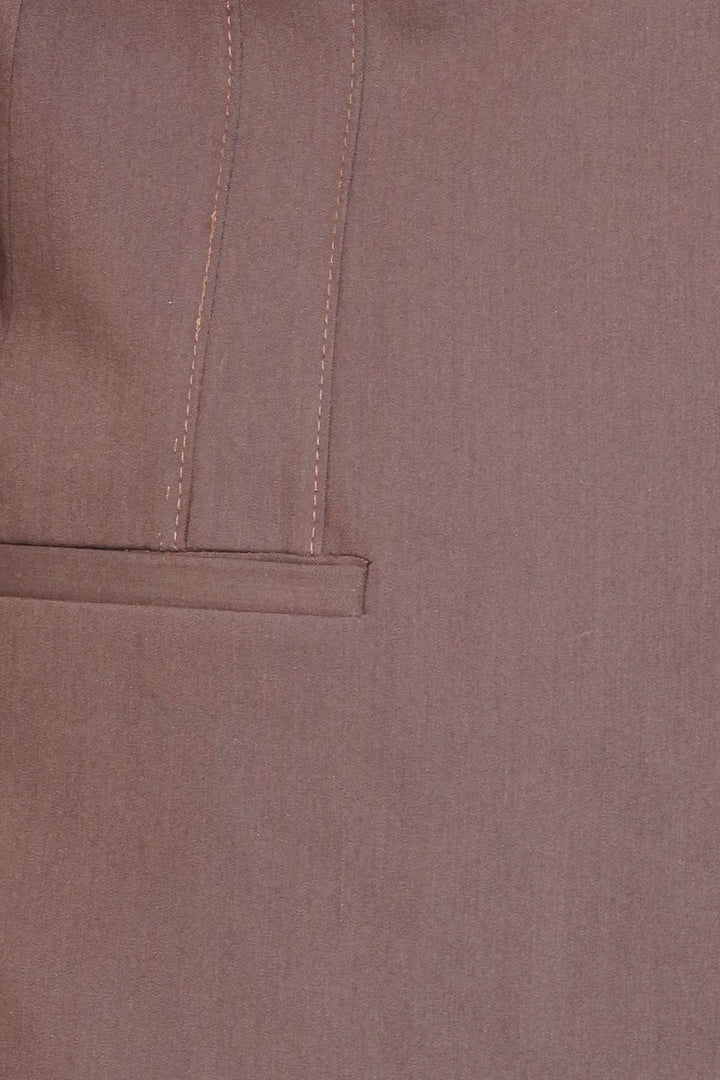 2 Button Shoulder Split Cotton Brown Jacket-Wessi
