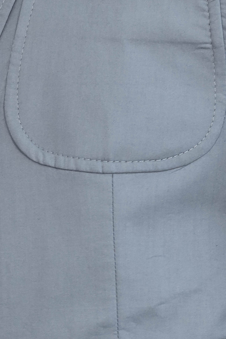 Double Buttons Mono Lapel Bag Pocket Grey Jacket-Wessi