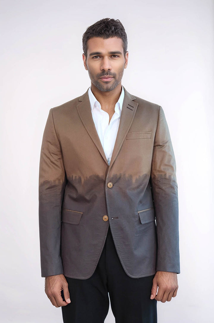 Blazer marrón de algodón de corte entallado - Wessi