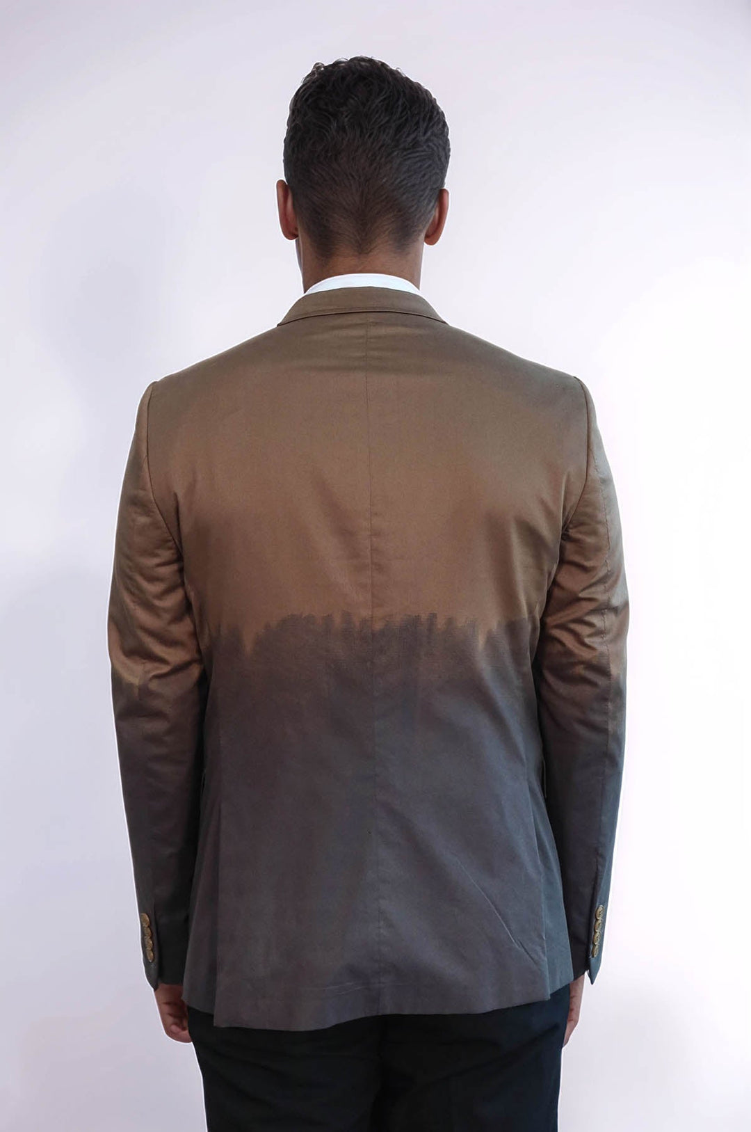Blazer marrón de algodón de corte entallado - Wessi