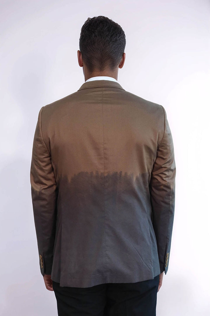 Blazer marrón de algodón de corte entallado - Wessi