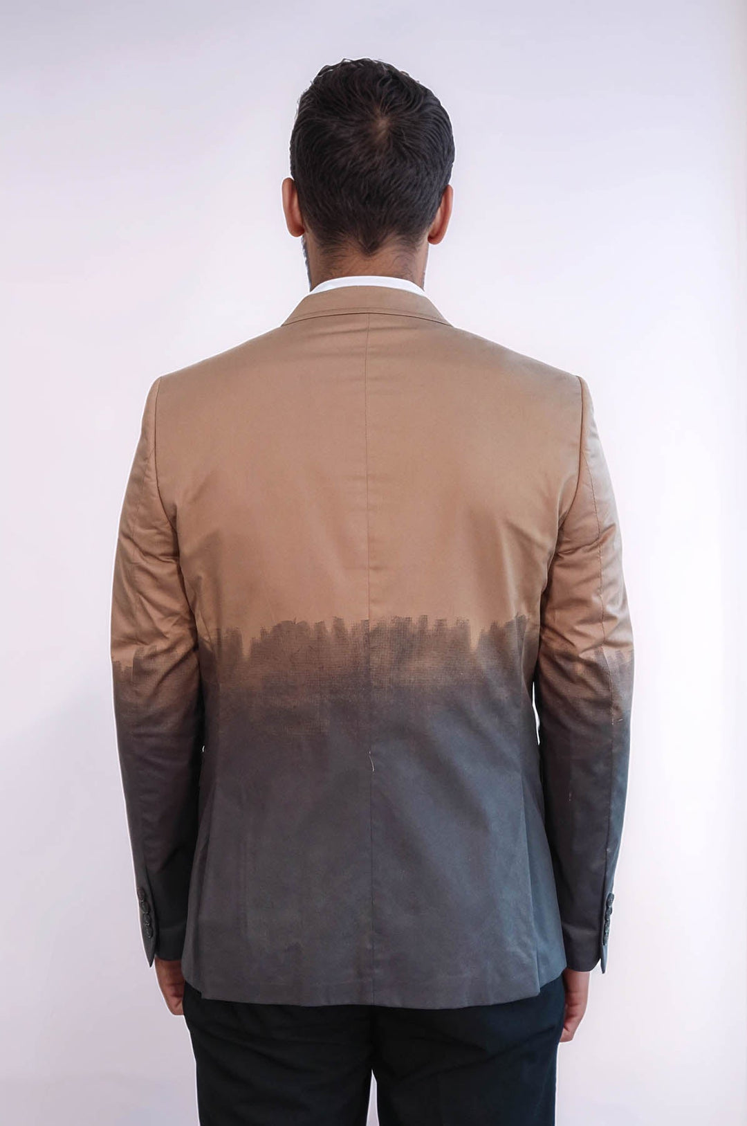 Blazer marrón de algodón de corte entallado - Wessi