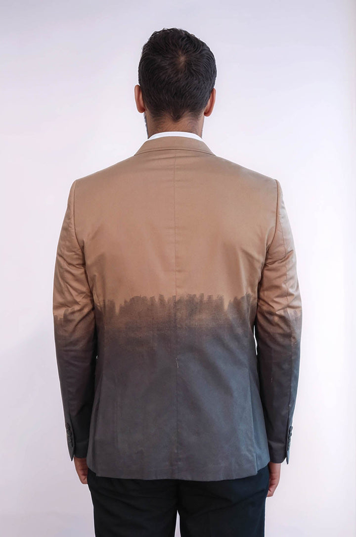 Blazer marrón de algodón de corte entallado - Wessi