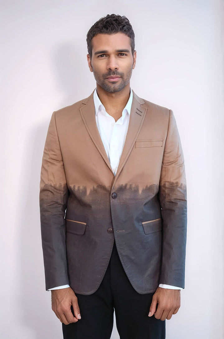 Blazer marrón de algodón de corte entallado - Wessi