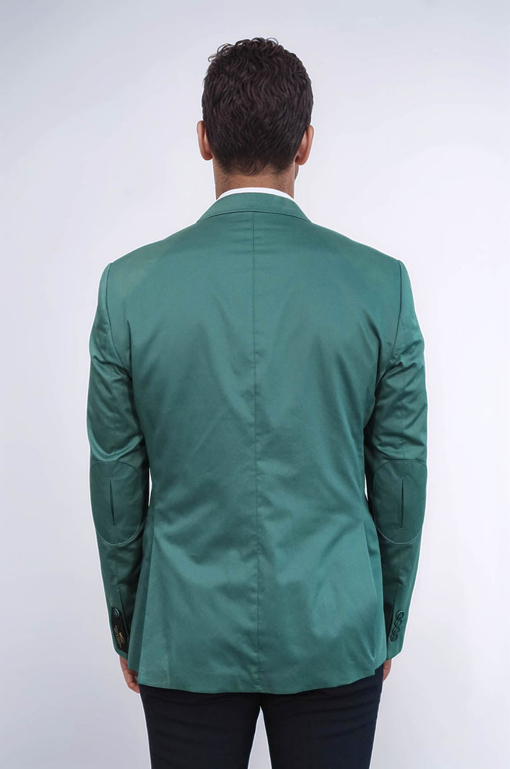 Blazer verde de algodón modelado - Wessi