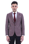 Chaqueta de lino burdeos con estampado de lunares | Wessi
