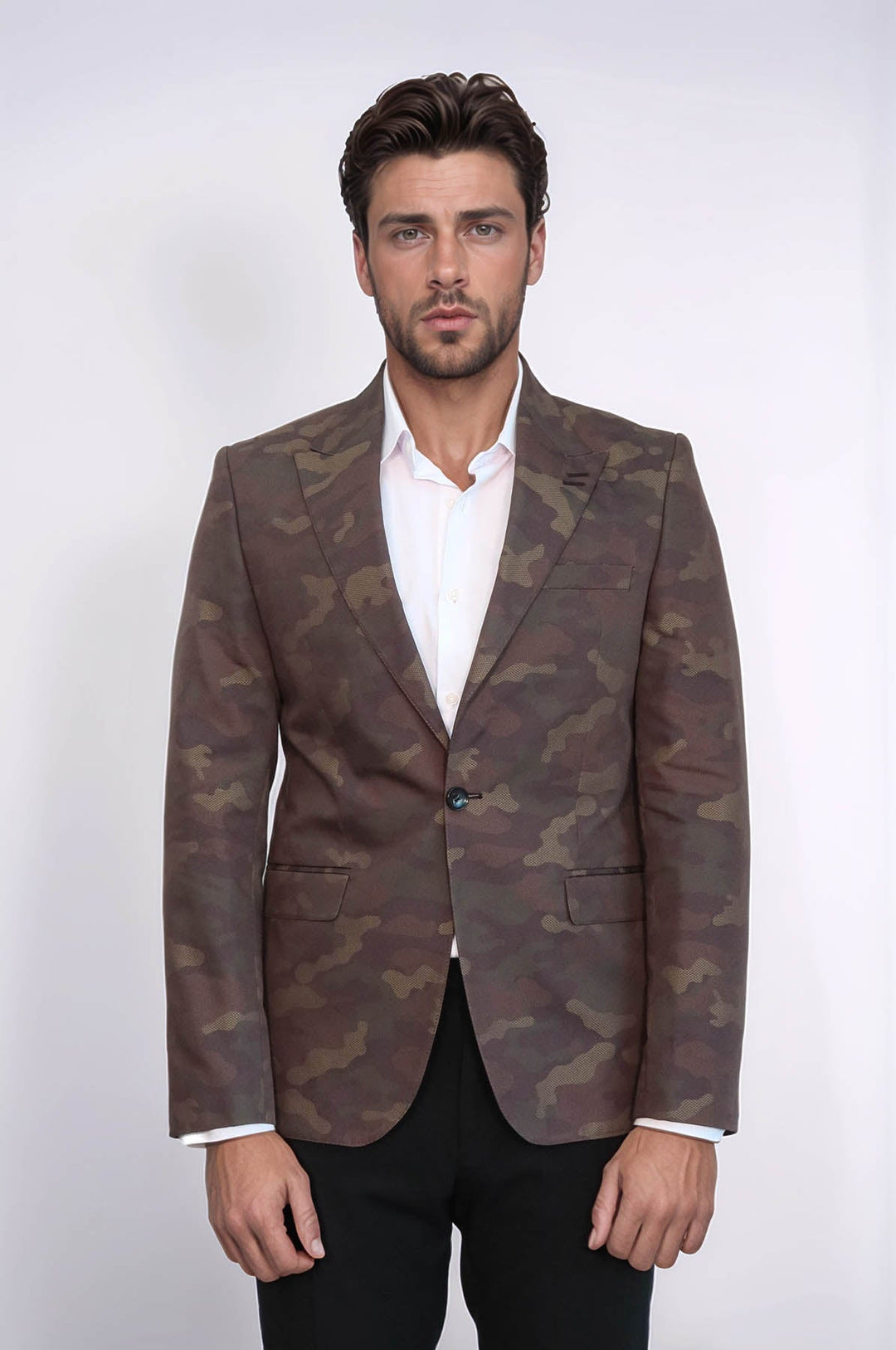 Chaqueta verde camuflaje con un solo botón - Wessi