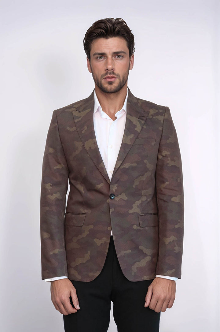 Chaqueta verde camuflaje con un solo botón - Wessi
