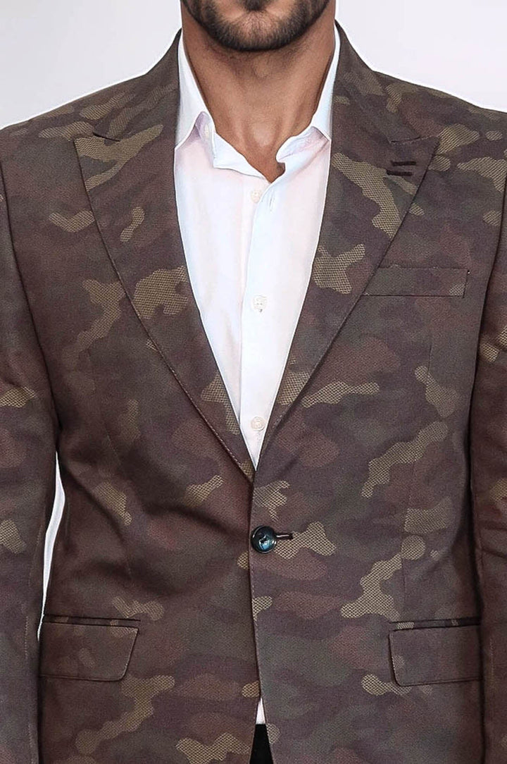 Chaqueta verde camuflaje con un solo botón - Wessi