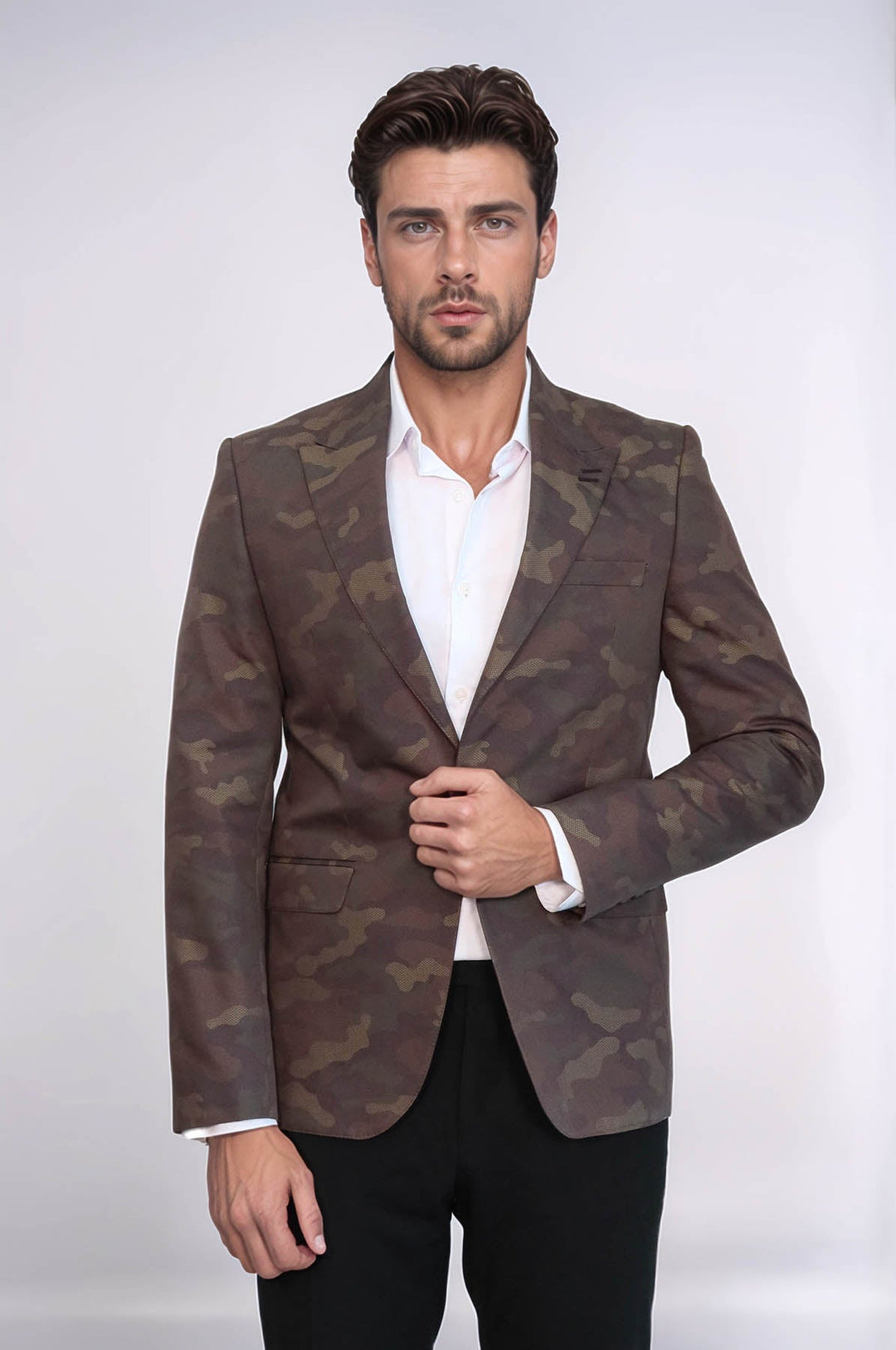 Chaqueta verde camuflaje con un solo botón - Wessi