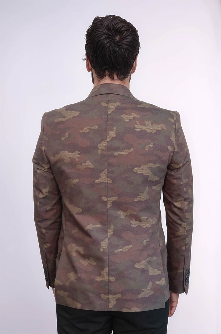 Chaqueta verde camuflaje con un solo botón - Wessi