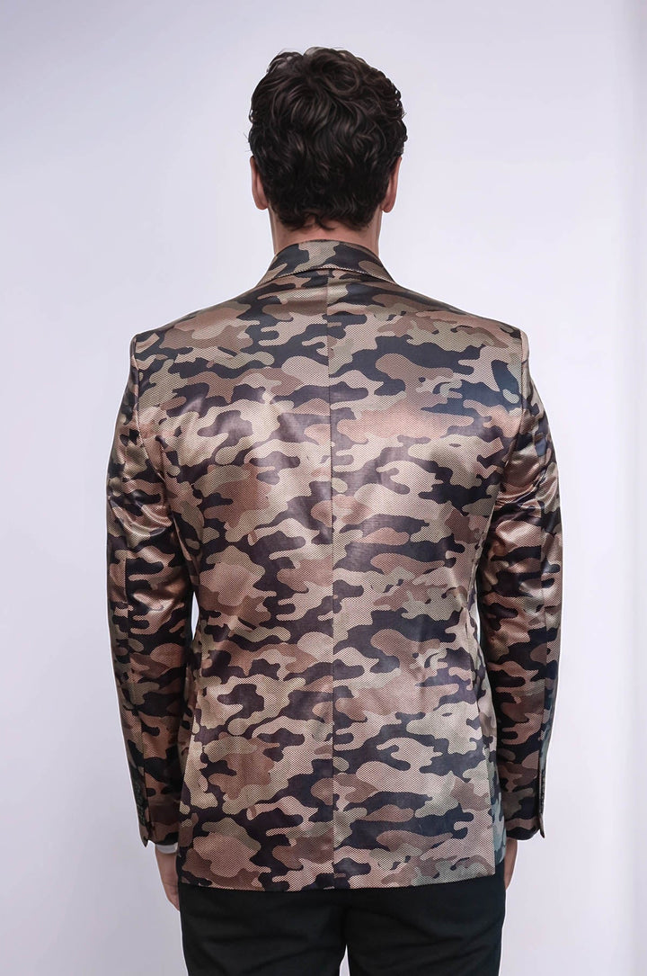 Chaqueta marrón con un botón y camuflaje - Wessi