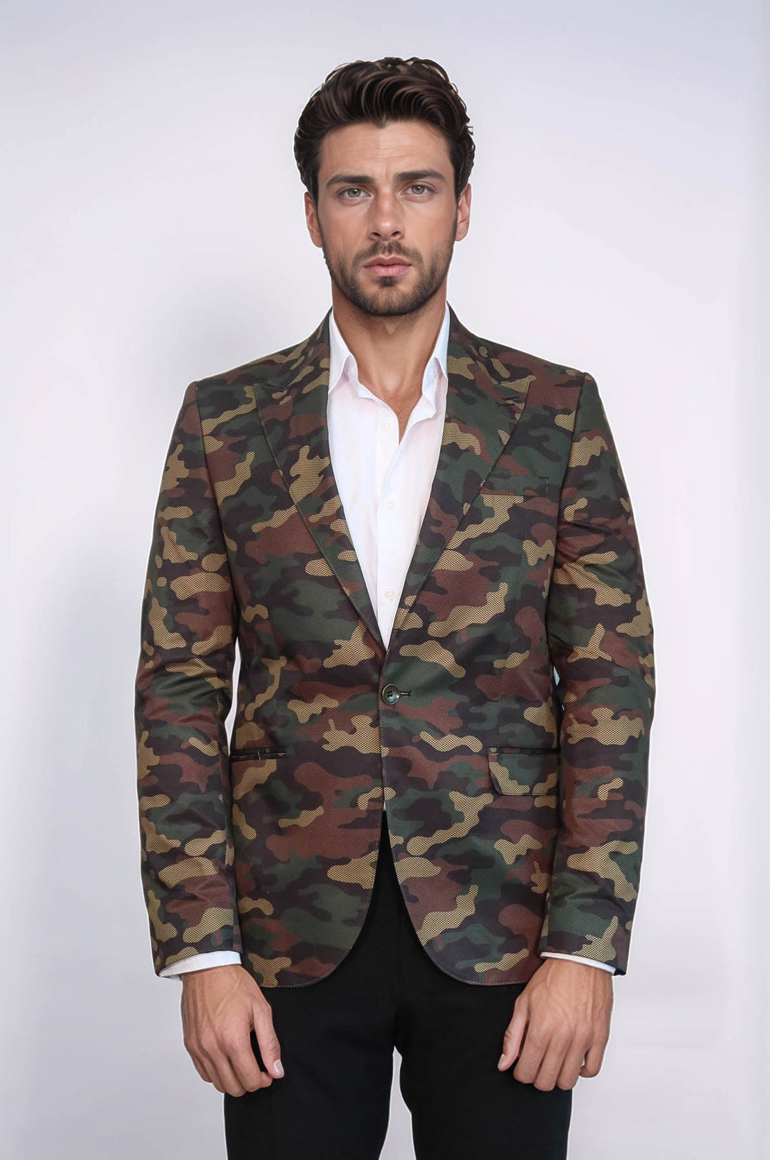 Chaqueta verde camuflaje con un solo botón - Wessi