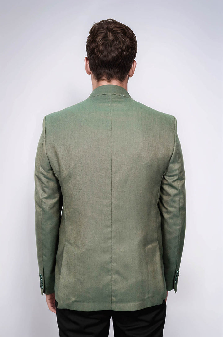 Chaqueta verde con un solo botón y cuello en punta - Wessi