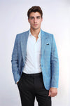 Blazer azul con cuello ancho y puntiagudo y un botón - Wessi