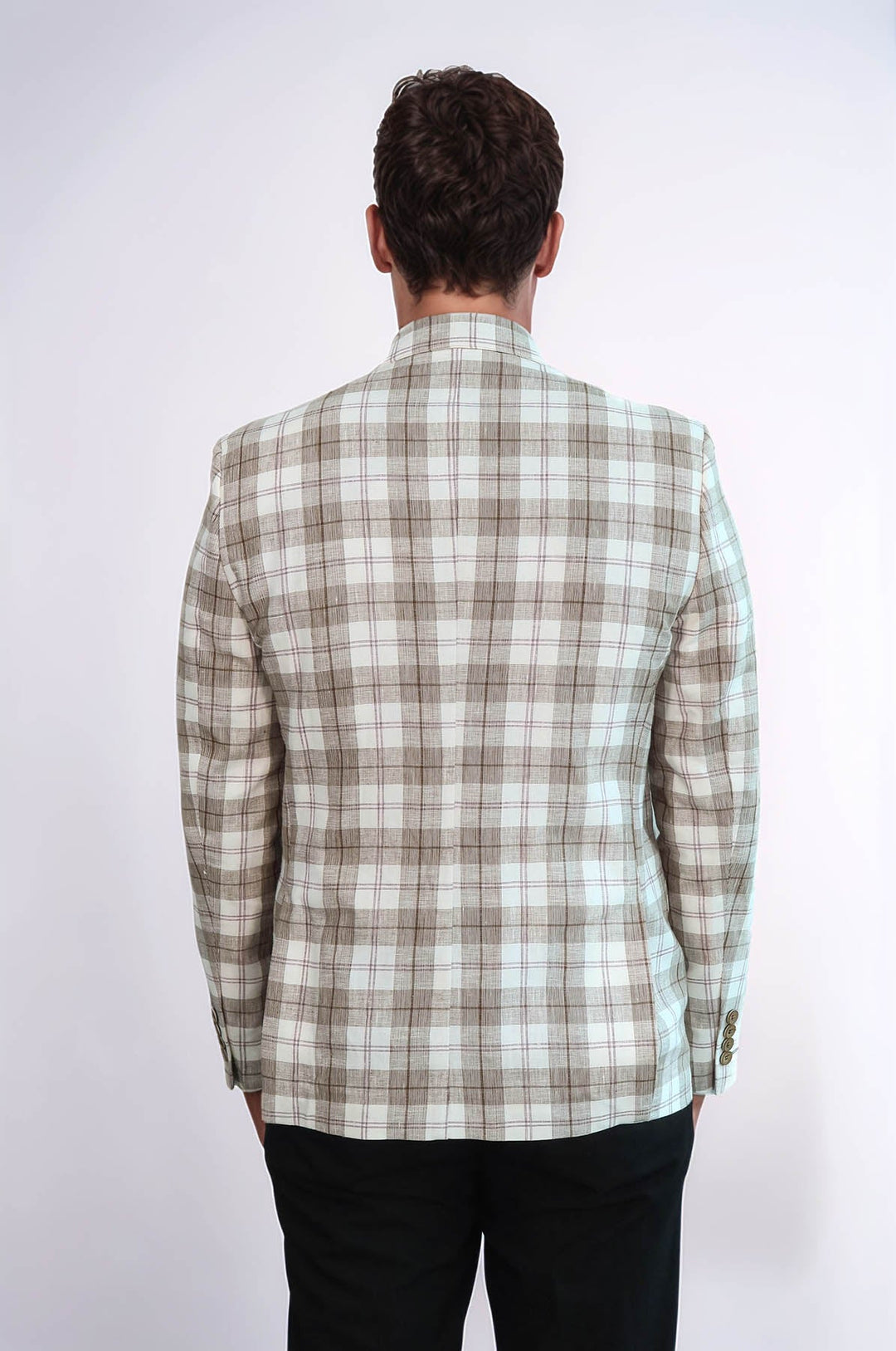 Blazer beige con cuello ancho y puntiagudo de un solo botón - Wessi