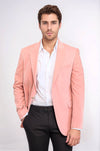 Blazer de terciopelo rosa con solapas anchas para hombre - Wessi