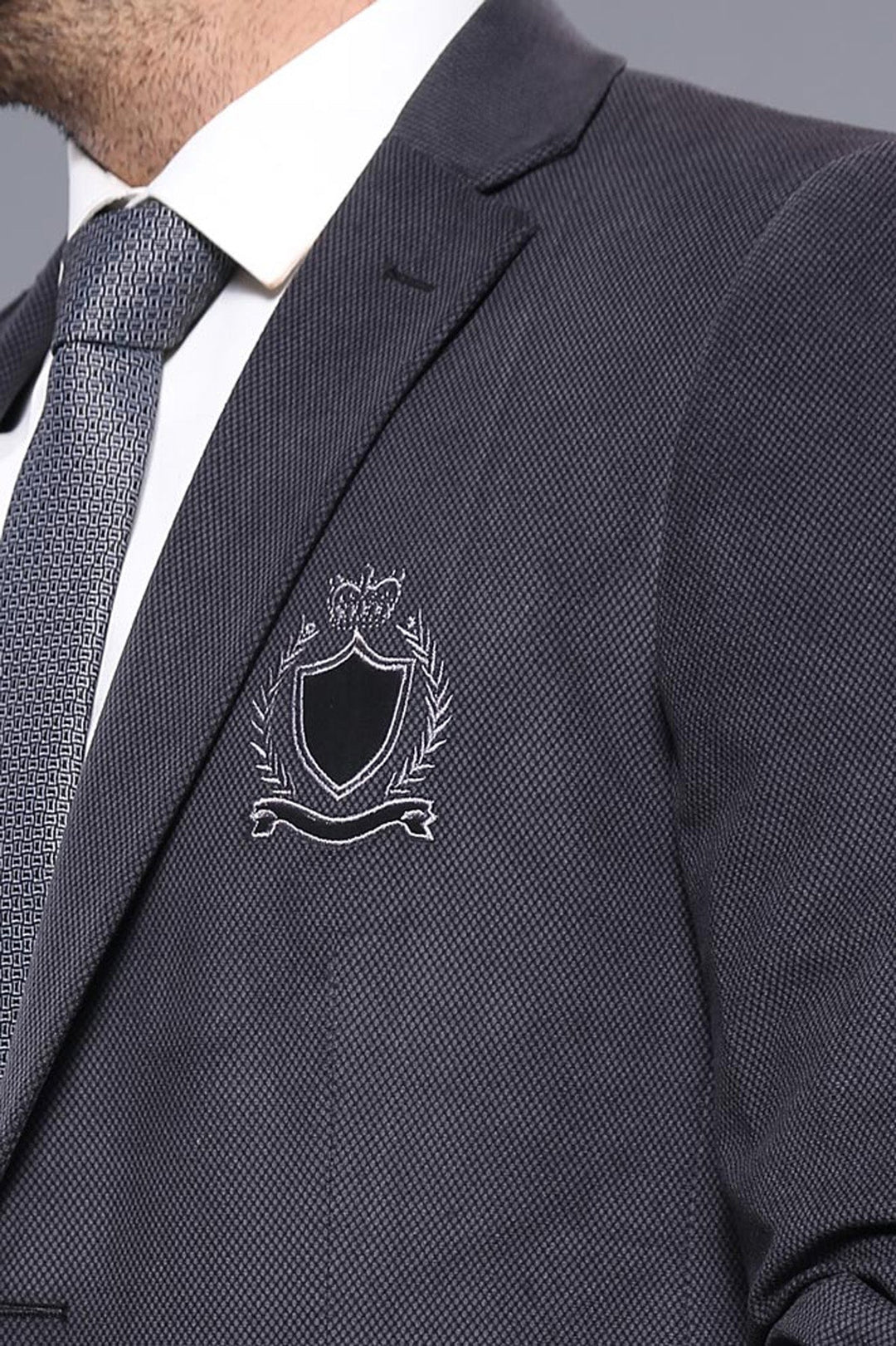 Chaqueta de terciopelo gris con solapa de bolsillo - Wessi