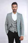 Conjunto de chaqueta y chaleco a cuadros - Wessi