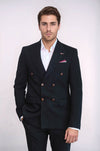 Blazer negro de corte entallado y cruzado - Wessi