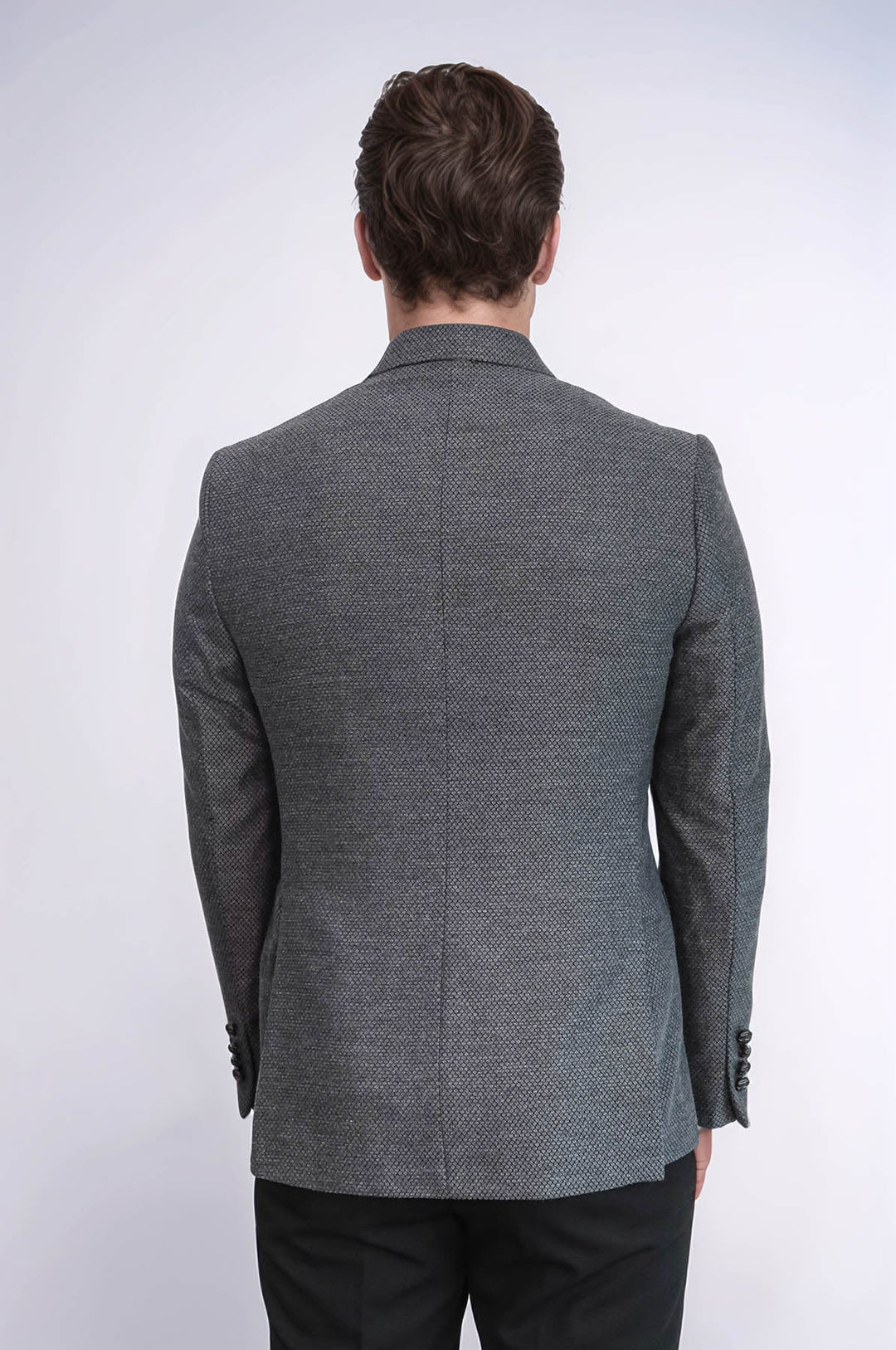 Blazer gris de corte entallado y cruzado - Wessi