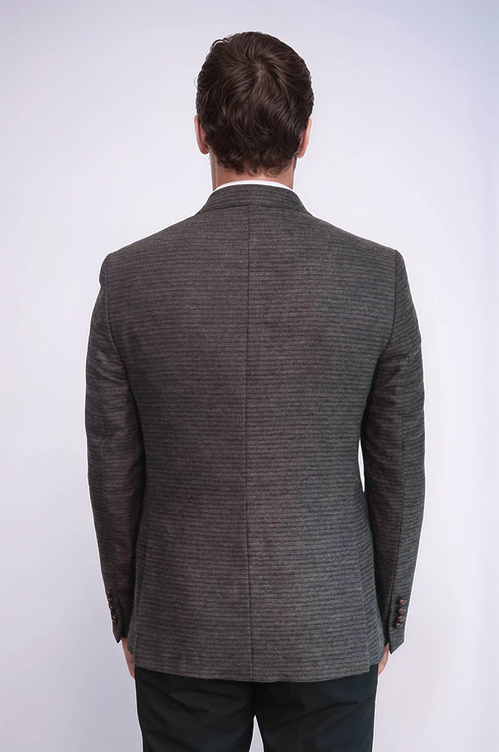 Blazer marrón de corte entallado y cruzado - Wessi