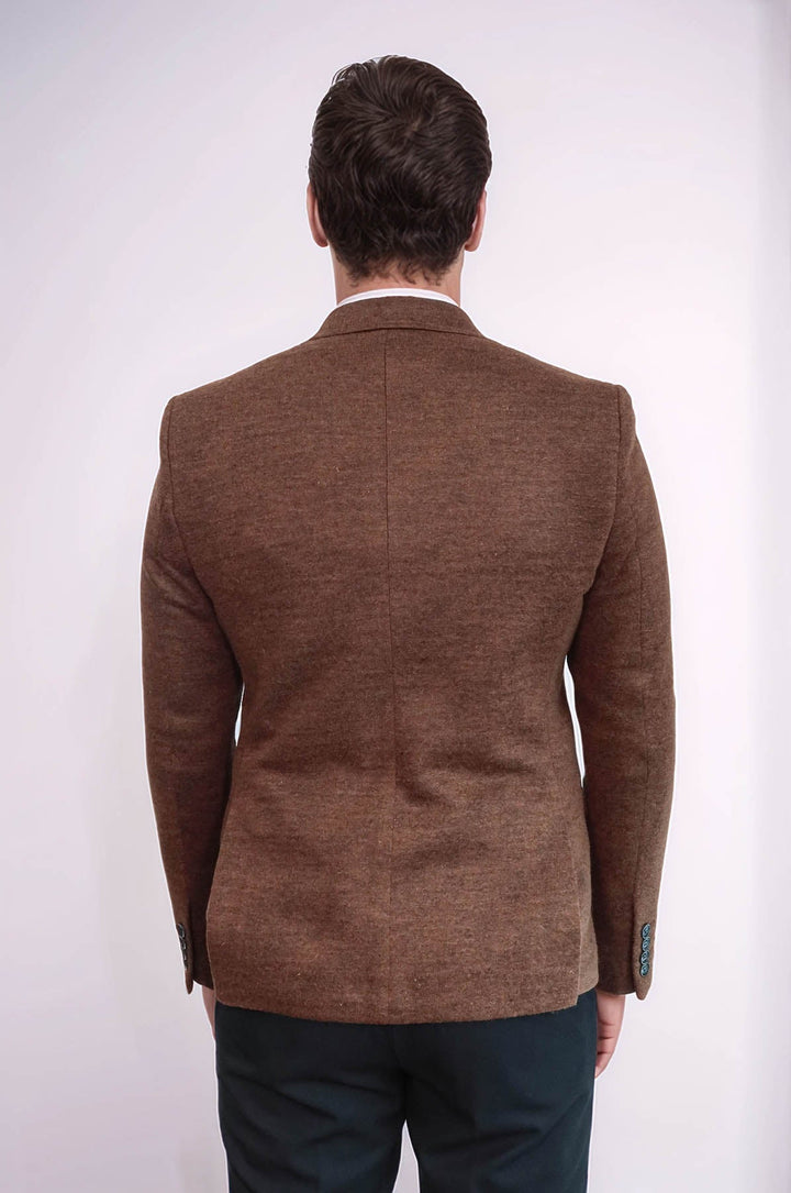 Chaqueta marrón de corte entallado para hombre | Wessi
