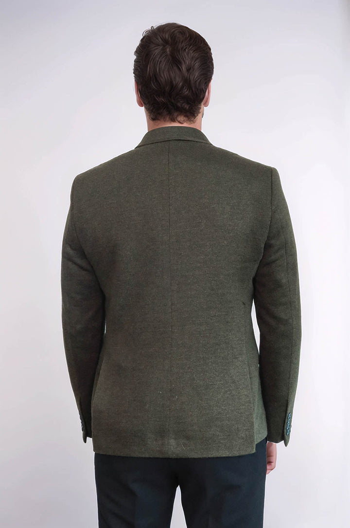 Chaqueta de lana verde oscuro con solapa de pico - Wessi
