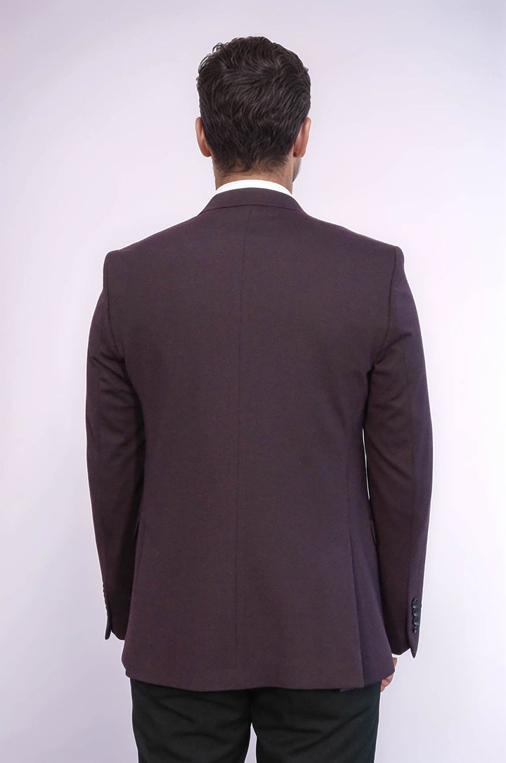 Plain Burgundy Vest Blazer Set | Wessi