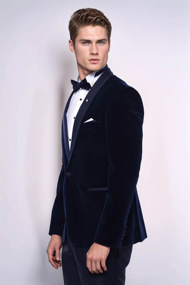 Blazer de terciopelo azul marino - Wessi