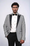 Blazer de fiesta para hombre con estampado negro sobre blanco - Wessi